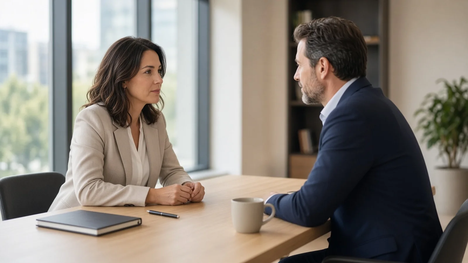Professionals in a modern office consultation meeting