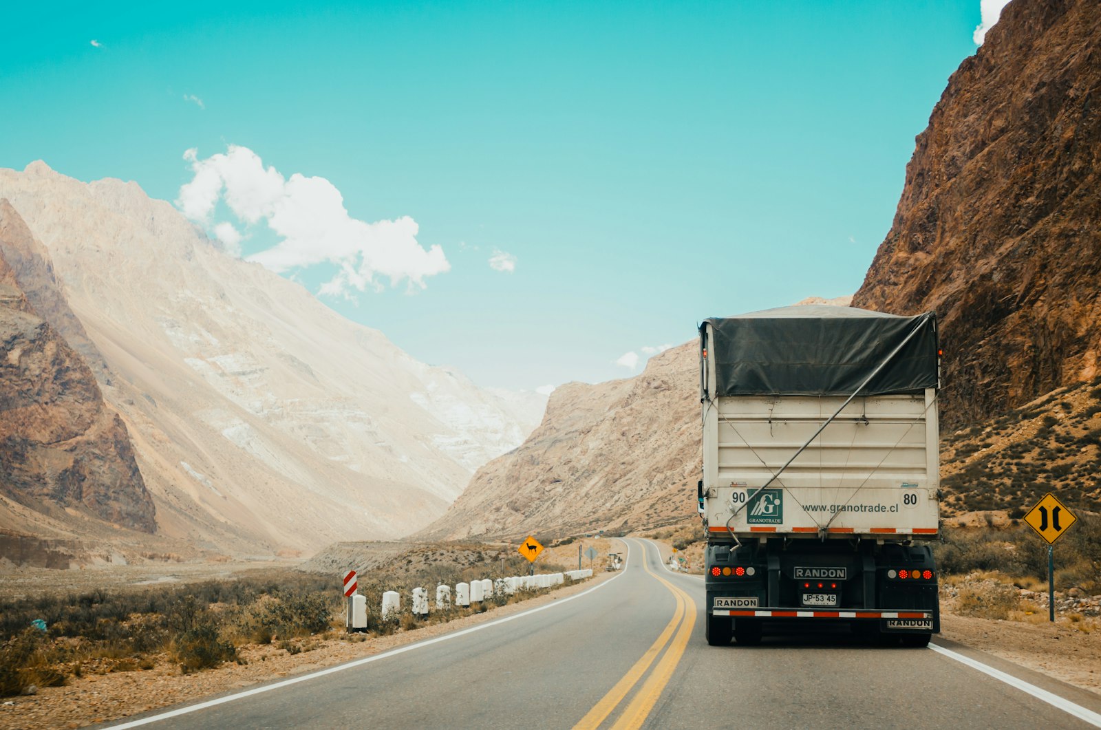 Freight trucks on the road